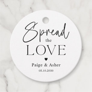 Spread The Love Wedding Bridal Favor Tags