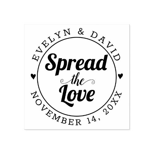 Spread the love wedding date and names wedding rubber stamp