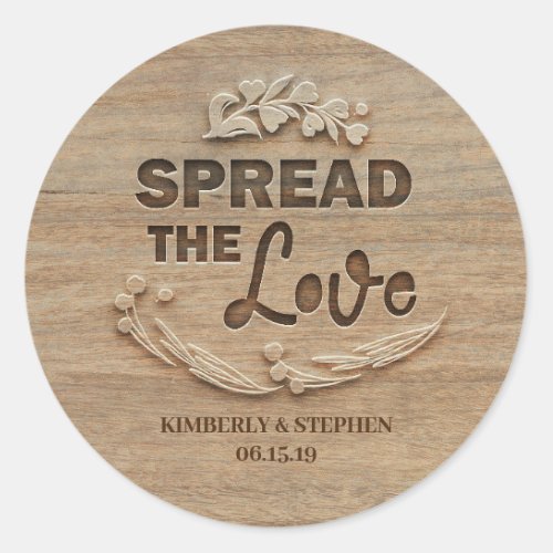 Spread The Love Wedding Favor Classic Round Sticker