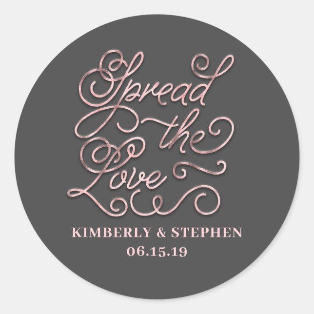 Spread The Love Wedding Favor Classic Round Sticker (Front)