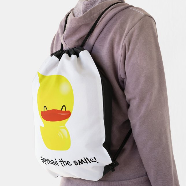 Spread the Smile! Ducky Drawstring Backpack (Insitu)