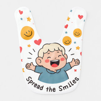 Spread the Smiles – Cute & Cheerful Doodle Cartoon Baby Bib
