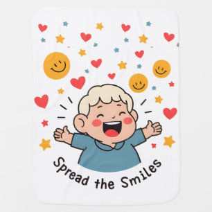 Spread the Smiles – Cute & Cheerful Doodle Cartoon Baby Blanket