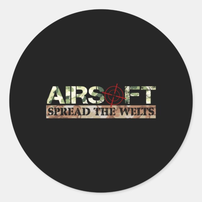 Spread The Welts Airsoft Bb Gun Rifle Classic Round Sticker (Front)