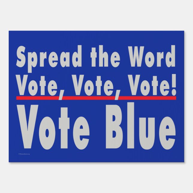 'Spread the Word, Vote!' Double-sided Yard Sign (Front)
