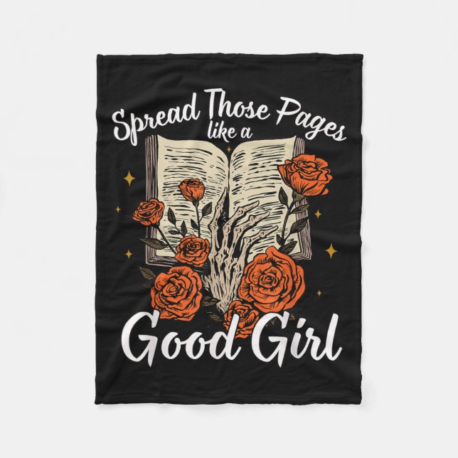 Spread Those Pages Like A Good Girl Dark Romance S Fleece Blanket (Front)