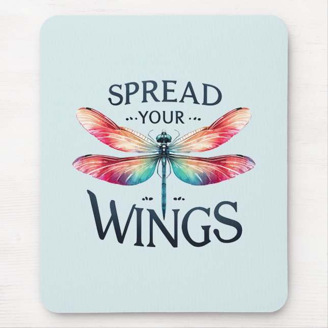 Spread Your Wings - Artistic Dragonfly Mouse Pad (Front)