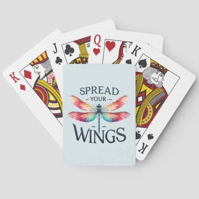 Spread Your Wings - Artistic Dragonfly Poker Cards (Back)