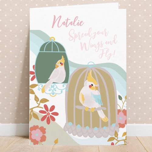 Spread Your Wings Beautiful Bird Graduation Card