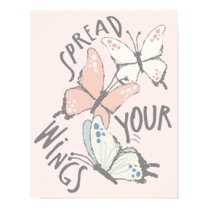 Spread Your Wings Butterflies Inspiring Message Poster