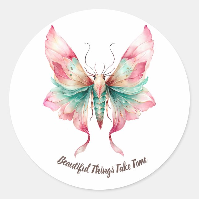 Spread Your Wings Butterfly  Classic Round Sticker (Front)
