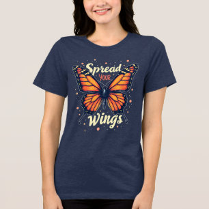 Spread Your Wings Motivational Butterfly Tri-Blend Shirt