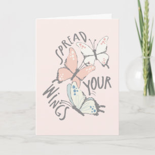 Spread Your Wings Pastel Butterflies Encouragement Card