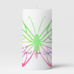 Spread Your Wings Purple Butterfly Pillar Candle