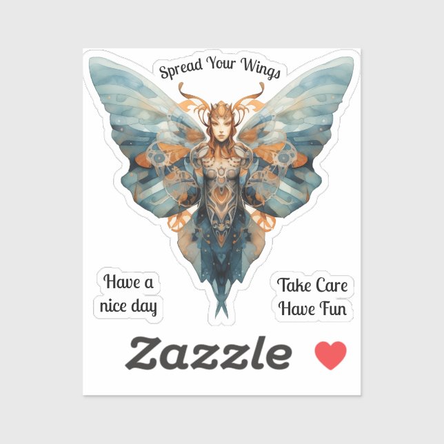 Spread your wings steampunk butterfly sticker (Sheet)