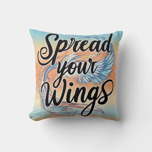 Spread Your Wings Throw Pillow (Front)