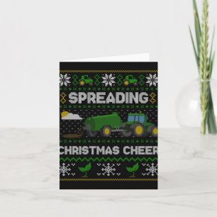 Spreading Christmas Cheer Farming Tractor Ugly Swe Card