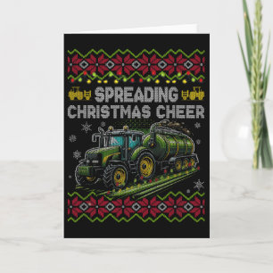 Spreading Christmas Cheer Farming Tractor Ugly Swe Card