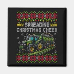 Spreading Christmas Cheer Farming Tractor Ugly Swe Magnet