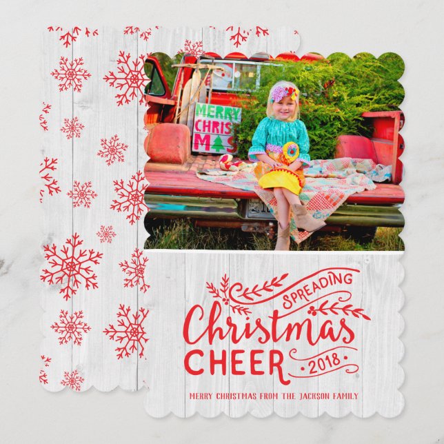 Spreading Christmas Cheer Holiday Photo Card (Front/Back)