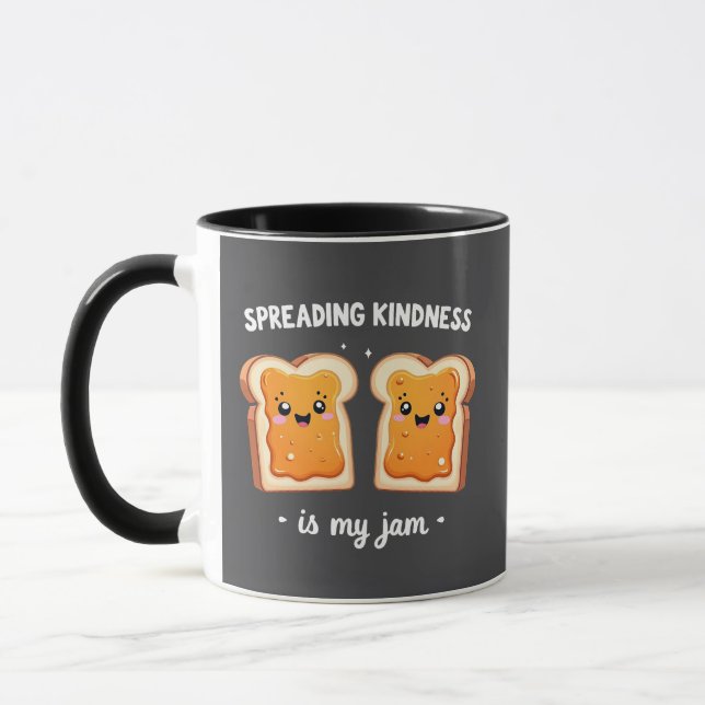 Spreading Kindness is My Jam Funny Loaf Bread Jam Mug (Left)