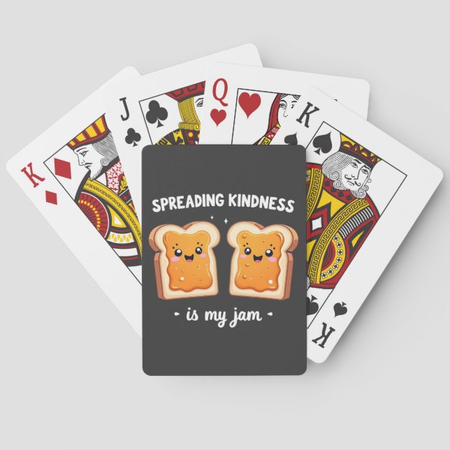Spreading Kindness is My Jam Funny Loaf Bread Jam Poker Cards (Back)