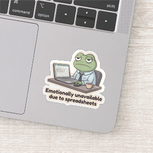 Spreadsheet Frog Funny Office Sticker