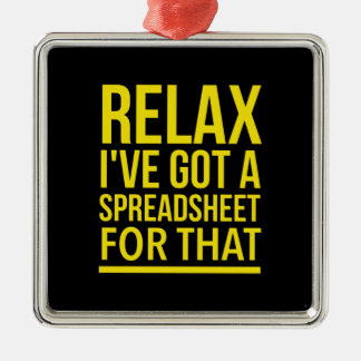 Spreadsheet inspirational funny gifts metal ornament