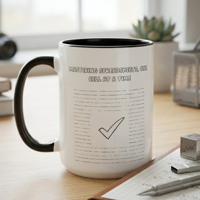 Spreadsheet Mastery Data Analyst Progression Two-Tone Coffee Mug (Creator Uploaded)