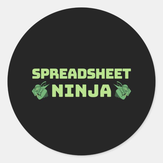 Spreadsheet ninja classic round sticker (Front)
