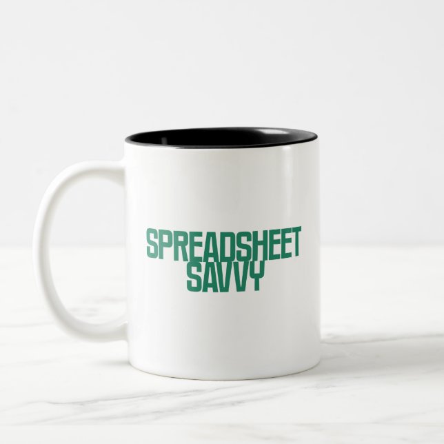 Spreadsheet Savvy | Excel Skills Expert Design Two-Tone Coffee Mug (Left)