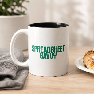 Spreadsheet Savvy Excel Skills Expert Design Two-Tone Coffee Mug