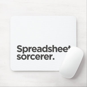 'Spreadsheet sorcerer.' Funny Coworker Birthday Mouse Pad