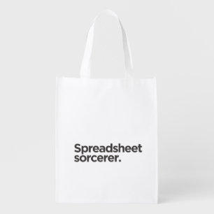 Spreadsheet Sorcerer Funny Gift for Coworkers Grocery Bag