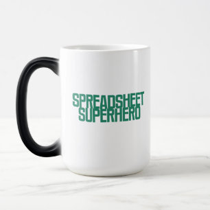 Spreadsheet Superhero Excel Data Management Design Color Morph Mug