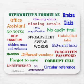 Spreadsheet Swear Words Funny Excel Gift Mouse Pad by officecelebrity at Zazzle