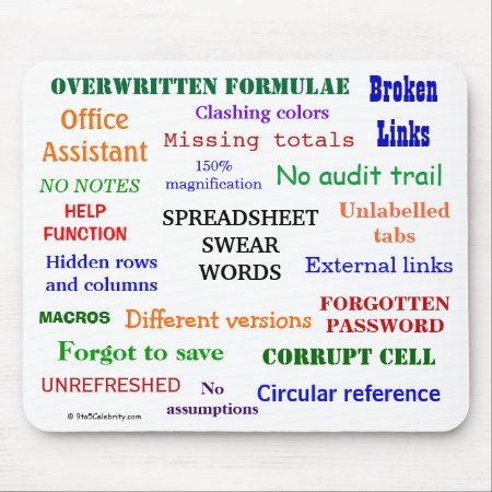 Spreadsheet Swear Words Funny Excel Gift Mouse Pad