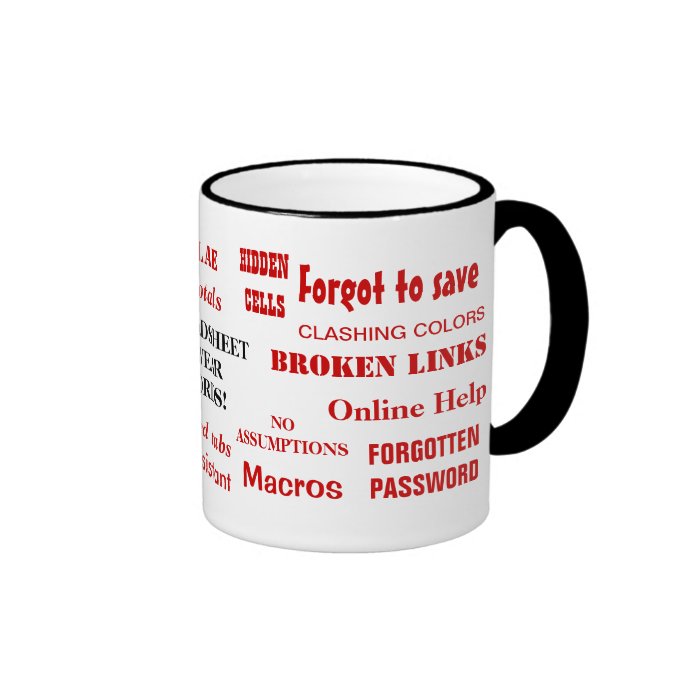 Spreadsheet Swear Words   Rudest Spreadsheet Terms Mug