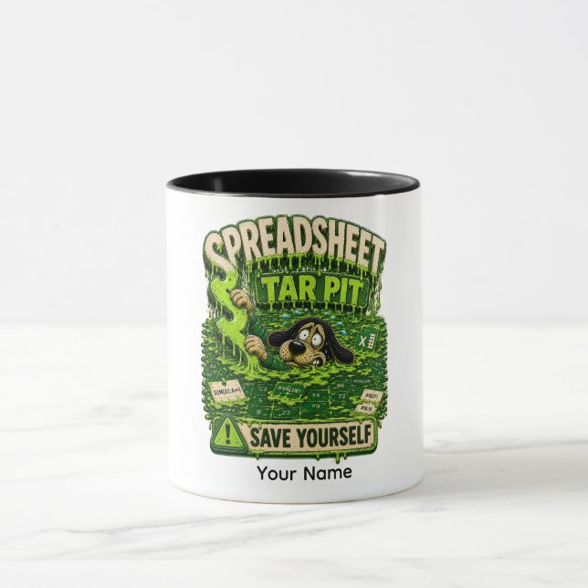 Spreadsheet Trap Personalized Funny Office T-Shirt Mug (Center)