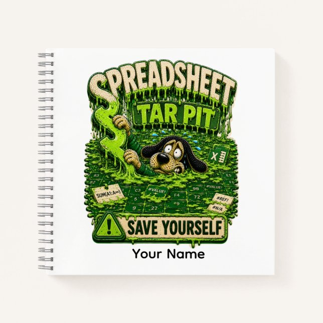 Spreadsheet Trap Personalized Funny Office T-Shirt Notebook (Front)