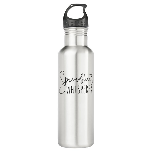 Spreadsheet Whisperer Stainless Steel Water Bottle (Front)