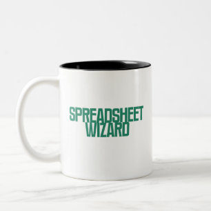 Spreadsheet Wizard   Excel Data Magician Design Two-Tone Coffee Mug