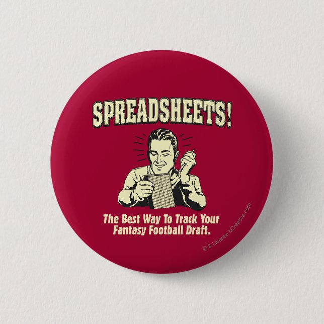 Spreadsheets: Track Your Fantasy Football Draft Button (Front)