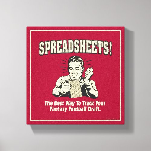 Spreadsheets Track Your Fantasy Football Draft Canvas Print