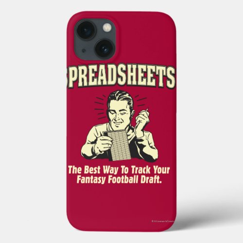 Spreadsheets Track Your Fantasy Football Draft iPhone 13 Case
