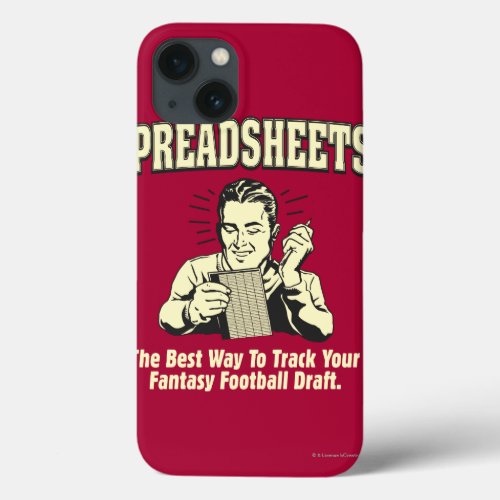 Spreadsheets Track Your Fantasy Football Draft iPhone 13 Case