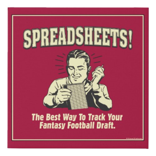 Spreadsheets Track Your Fantasy Football Draft Faux Canvas Print