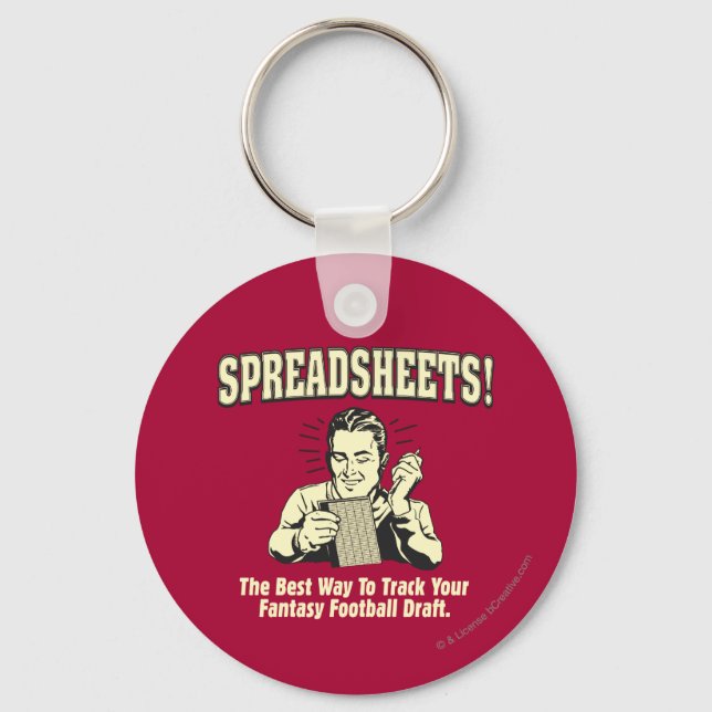 Spreadsheets: Track Your Fantasy Football Draft Keychain (Front)