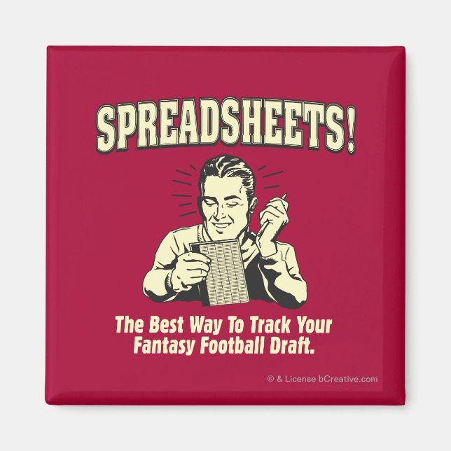 Spreadsheets: Track Your Fantasy Football Draft Magnet (Front)