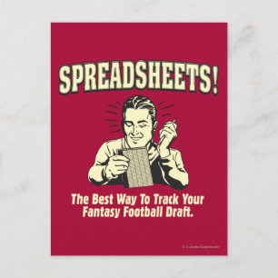 Spreadsheets: Track Your Fantasy Football Draft Postcard